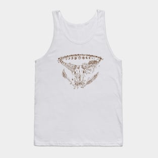 Steer Skull Feathers and Roses Southwestern Tank Top